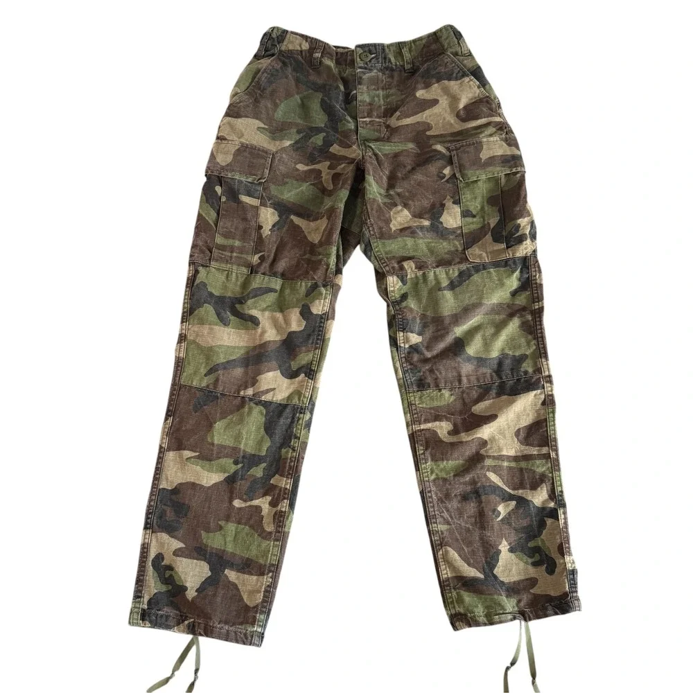 Tru-Spec Small Reg 28x29.5 Green Woodland Camo Ripstop BDU Mens Cargo Pants